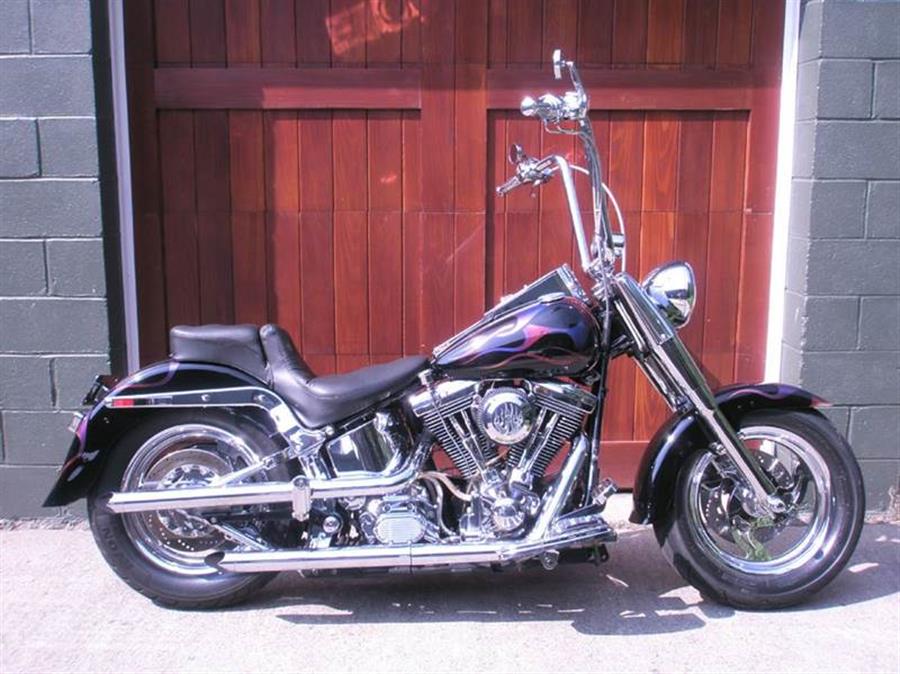 1998 Harley Davidson FLSTF BLACK, available for sale in Milford, Connecticut | Village Auto Sales. Milford, Connecticut