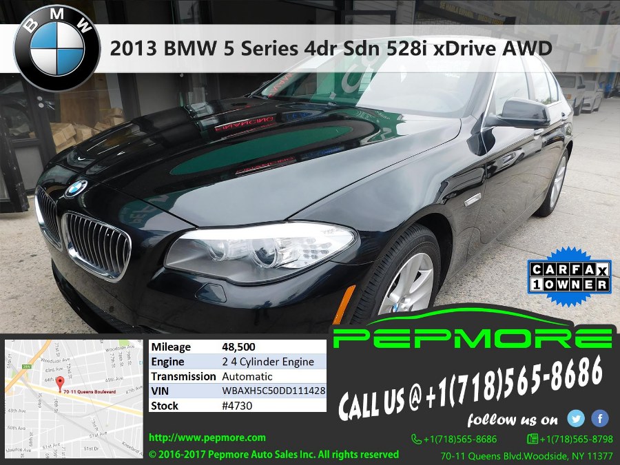 2013 BMW 5 Series 4dr Sdn 528i xDrive AWD, available for sale in Woodside, New York | Pepmore Auto Sales Inc.. Woodside, New York