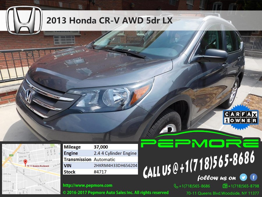 2013 Honda CR-V AWD 5dr LX, available for sale in Woodside, New York | Pepmore Auto Sales Inc.. Woodside, New York