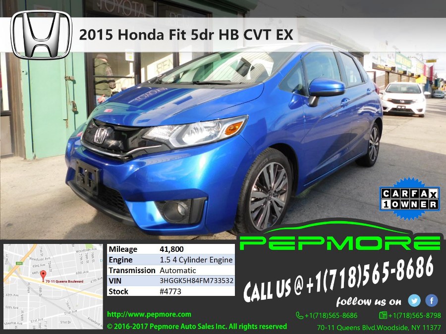 2015 Honda Fit 5dr HB CVT EX, available for sale in Woodside, New York | Pepmore Auto Sales Inc.. Woodside, New York