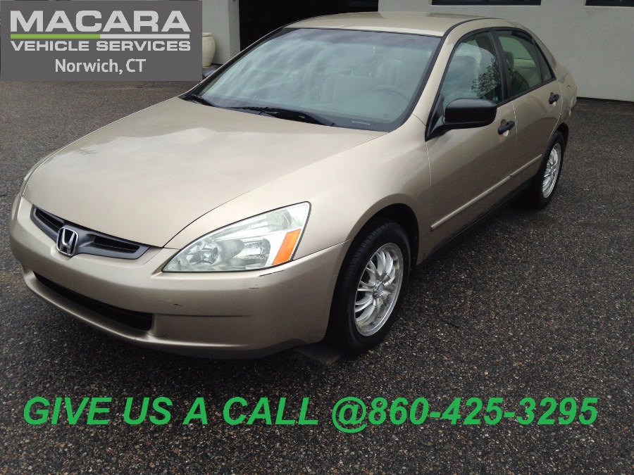 2004 Honda Accord Sdn DX Auto, available for sale in Norwich, Connecticut | MACARA Vehicle Services, Inc. Norwich, Connecticut