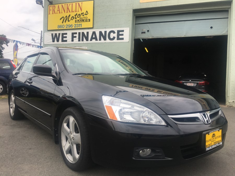 2007 Honda Accord Sdn 4dr V6 MT EX-L w/Navi, available for sale in Hartford, Connecticut | Franklin Motors Auto Sales LLC. Hartford, Connecticut