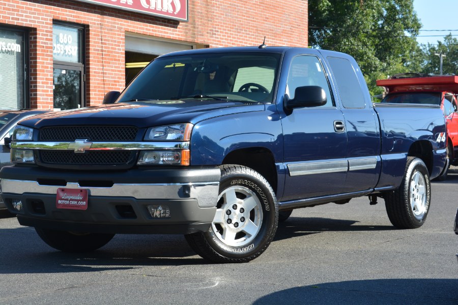2005 Chevrolet Silverado 1500 Ext Cab 143.5" WB 4WD LT, available for sale in ENFIELD, Connecticut | Longmeadow Motor Cars. ENFIELD, Connecticut