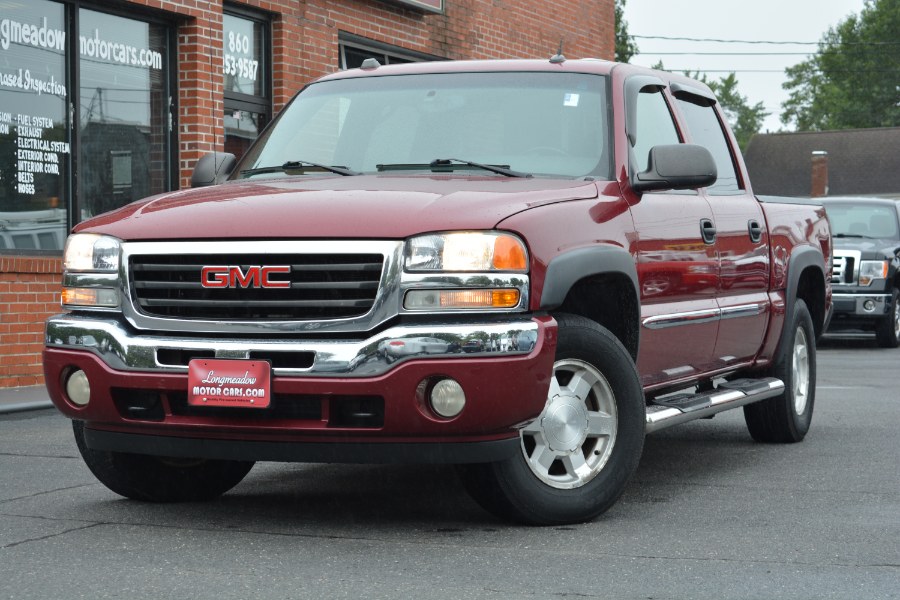 2005 GMC Sierra 1500 Crew Cab 143.5" WB 4WD SLE, available for sale in ENFIELD, Connecticut | Longmeadow Motor Cars. ENFIELD, Connecticut