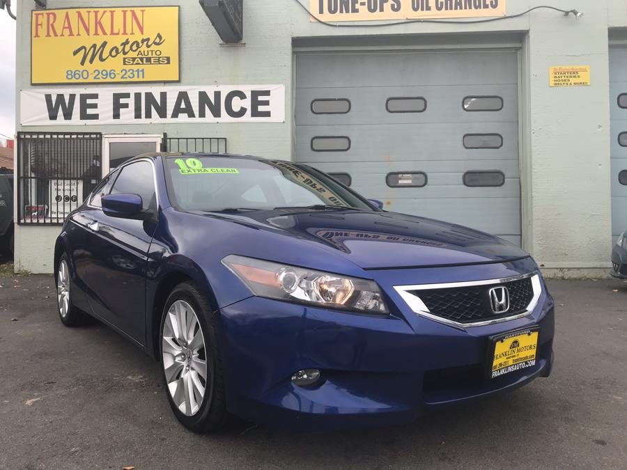 2010 Honda Accord Cpe 2dr V6 Auto EX-L, available for sale in Hartford, Connecticut | Franklin Motors Auto Sales LLC. Hartford, Connecticut