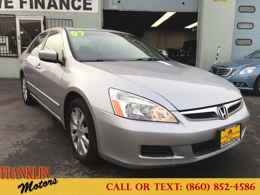 2007 Honda Accord Sdn 4dr V6 AT EX-L, available for sale in Hartford, Connecticut | Franklin Motors Auto Sales LLC. Hartford, Connecticut
