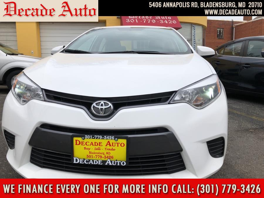 2016 Toyota Corolla 4dr Sdn CVT LE (Natl), available for sale in Bladensburg, Maryland | Decade Auto. Bladensburg, Maryland