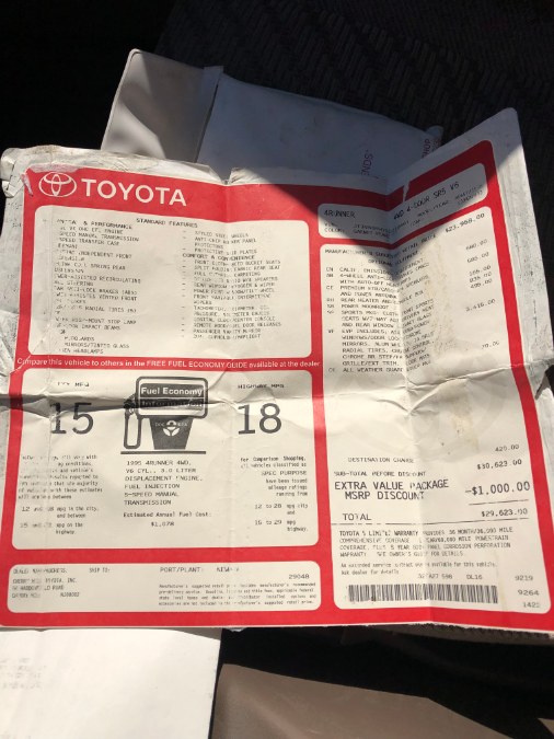 1995 Toyota 4Runner SR5 4dr 3.0L V6 Manual 4WD, available for sale in Lyndhurst, New Jersey | Cars With Deals. Lyndhurst, New Jersey 1995 Toyota 4Runner SR5 4dr 3.0L V6 Manual 4WD, available for sale in Lyndhurst, New Jersey | Cars With Deals. Lyndhurst, New Jersey
