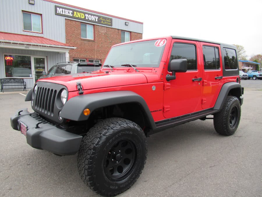2016 Jeep Wrangler Unlimited 4WD 4dr Sport, available for sale in South Windsor, Connecticut | Mike And Tony Auto Sales, Inc. South Windsor, Connecticut
