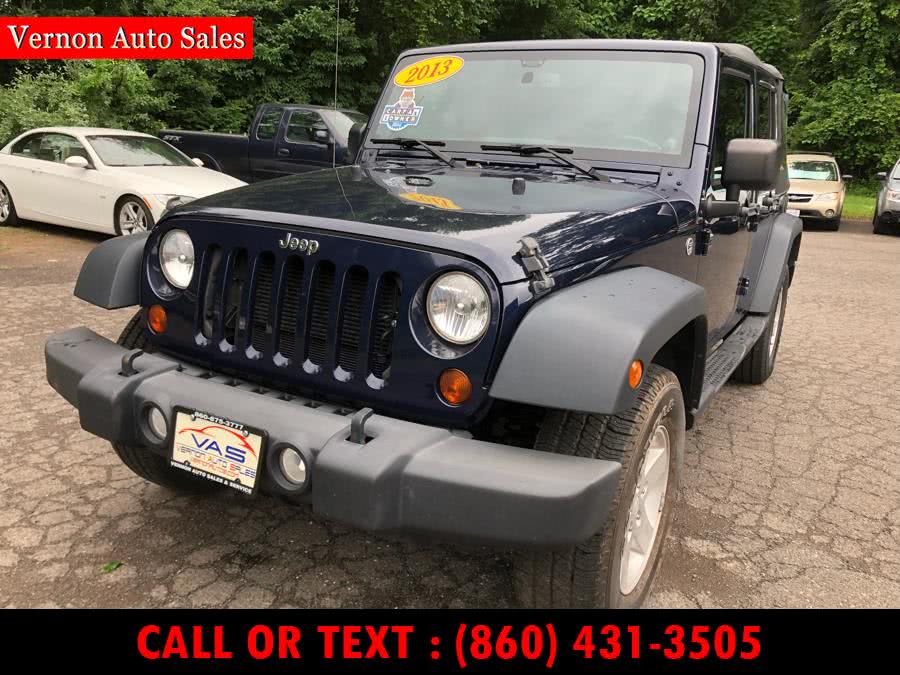 2013 Jeep Wrangler Unlimited 4WD 4dr Sport, available for sale in Manchester, Connecticut | Vernon Auto Sale & Service. Manchester, Connecticut