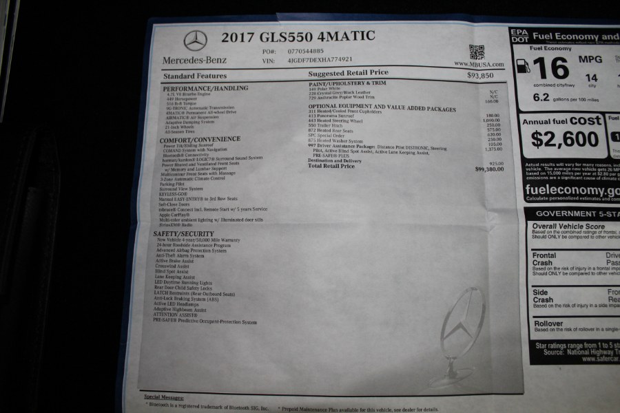 2017 Mercedes-Benz GLS GLS 550 4MATIC SUV, available for sale in Farmington, Connecticut | Driving Image Imports LLC. Farmington, Connecticut 2017 Mercedes-Benz GLS GLS 550 4MATIC SUV, available for sale in Farmington, Connecticut | Driving Image Imports LLC. Farmington, Connecticut