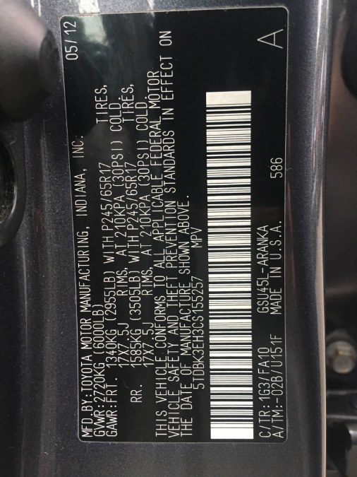 2012 Toyota Highlander 4WD 4dr V6 (Natl), available for sale in Bristol, Connecticut | Bristol Auto Center LLC. Bristol, Connecticut 2012 Toyota Highlander 4WD 4dr V6 (Natl), available for sale in Bristol, Connecticut | Bristol Auto Center LLC. Bristol, Connecticut