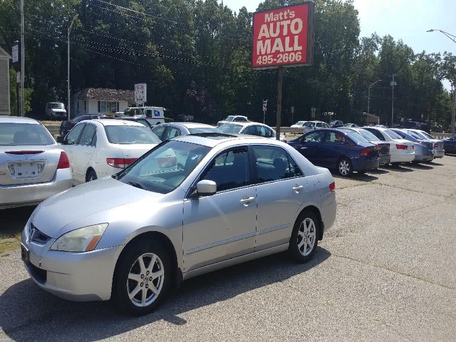 2003 Honda Accord Sdn EX Auto V6 w/Leather, available for sale in Chicopee, Massachusetts | Matts Auto Mall LLC. Chicopee, Massachusetts