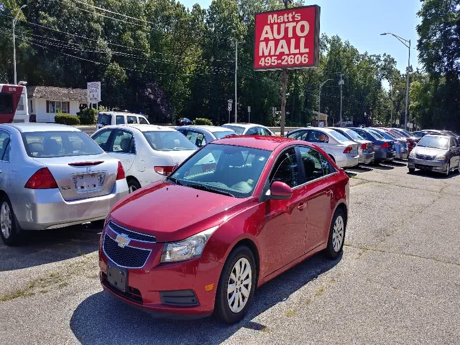 2011 Chevrolet Cruze 4dr Sdn LT w/1LT, available for sale in Chicopee, Massachusetts | Matts Auto Mall LLC. Chicopee, Massachusetts