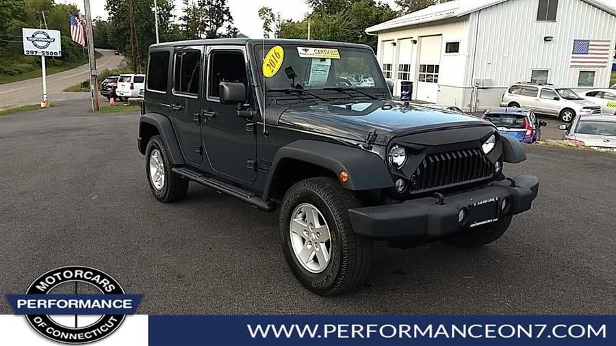 2016 Jeep Wrangler Unlimited 4WD 4dr Sport, available for sale in Wilton, Connecticut | Performance Motor Cars Of Connecticut LLC. Wilton, Connecticut