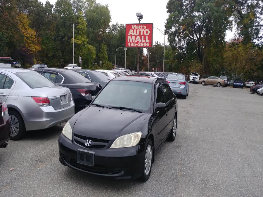 2004 Honda Civic 4dr Sdn LX Auto, available for sale in Chicopee, Massachusetts | Matts Auto Mall LLC. Chicopee, Massachusetts