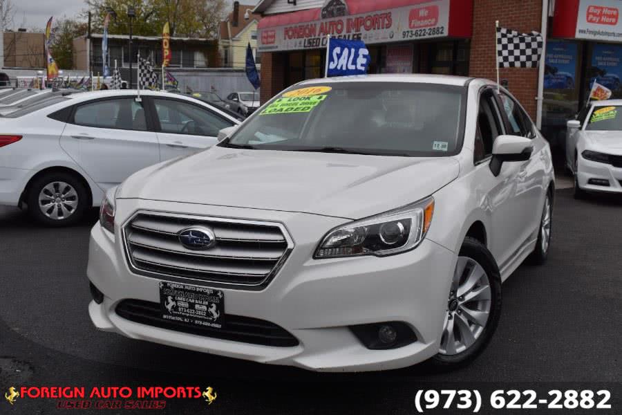 2016 Subaru Legacy 4dr Sdn 2.5i Premium PZEV, available for sale in Irvington, New Jersey | Foreign Auto Imports. Irvington, New Jersey