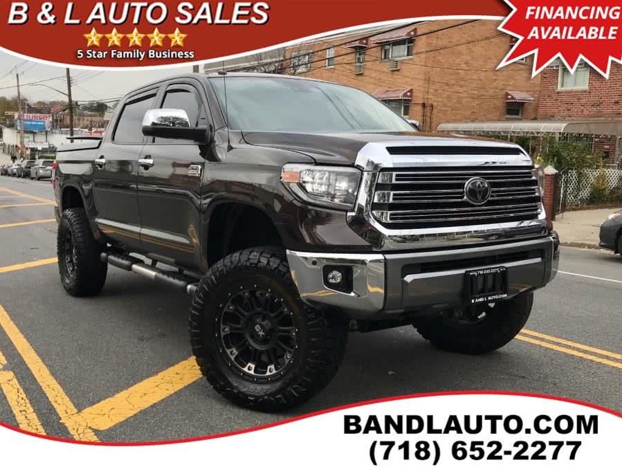 2018 Toyota Tundra 4WD 1794 Edition CrewMax 5.5'' Bed 5.7L, available for sale in Bronx, New York | B & L Auto Sales LLC. Bronx, New York