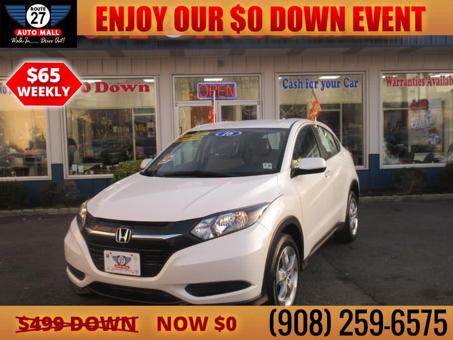 2016 Honda HR-V AWD 4dr CVT LX, available for sale in Linden, New Jersey | Route 27 Auto Mall. Linden, New Jersey 2016 Honda HR-V AWD 4dr CVT LX, available for sale in Linden, New Jersey | Route 27 Auto Mall. Linden, New Jersey