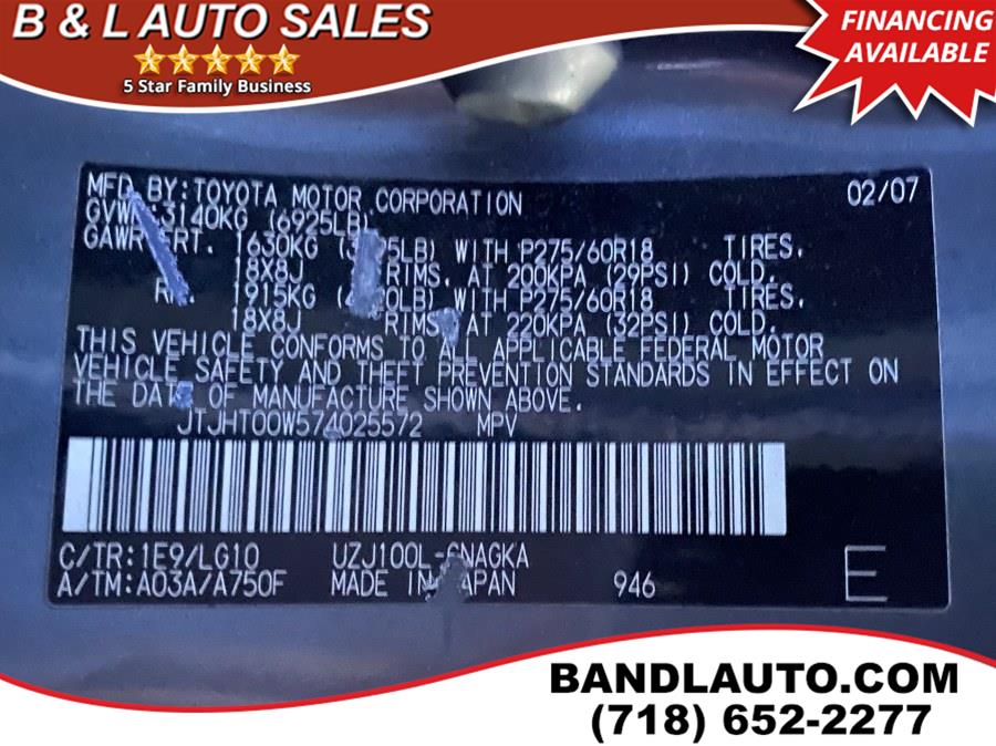 2007 Lexus LX 470 4WD 4dr, available for sale in Bronx, New York | B & L Auto Sales LLC. Bronx, New York 2007 Lexus LX 470 4WD 4dr, available for sale in Bronx, New York | B & L Auto Sales LLC. Bronx, New York