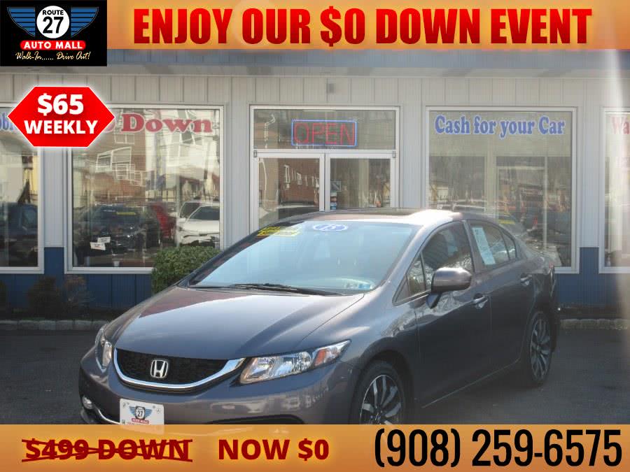 2015 Honda Civic Sedan 4dr CVT EX-L, available for sale in Linden, New Jersey | Route 27 Auto Mall. Linden, New Jersey 2015 Honda Civic Sedan 4dr CVT EX-L, available for sale in Linden, New Jersey | Route 27 Auto Mall. Linden, New Jersey