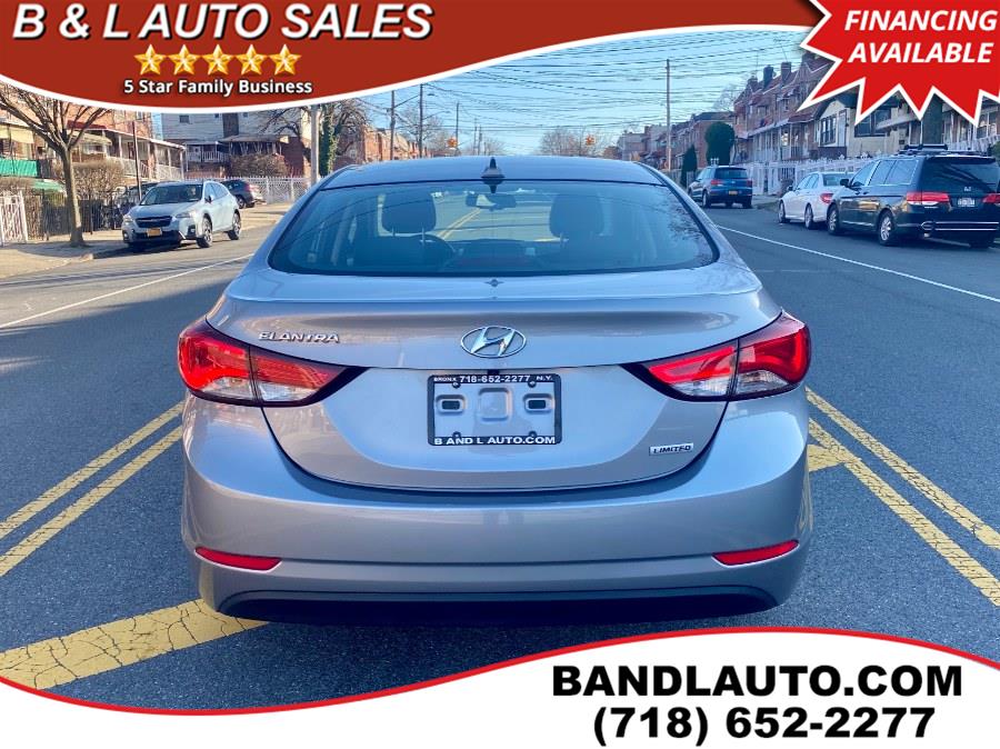 2015 Hyundai Elantra 4dr Sdn Auto Limited, available for sale in Bronx, New York | B & L Auto Sales LLC. Bronx, New York 2015 Hyundai Elantra 4dr Sdn Auto Limited, available for sale in Bronx, New York | B & L Auto Sales LLC. Bronx, New York
