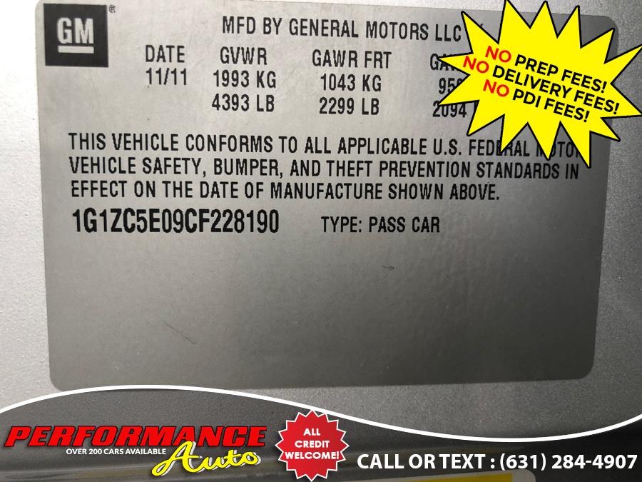 2012 Chevrolet Malibu 4dr Sdn LT w/1LT, available for sale in Bohemia, New York | Performance Auto Inc. Bohemia, New York 2012 Chevrolet Malibu 4dr Sdn LT w/1LT, available for sale in Bohemia, New York | Performance Auto Inc. Bohemia, New York