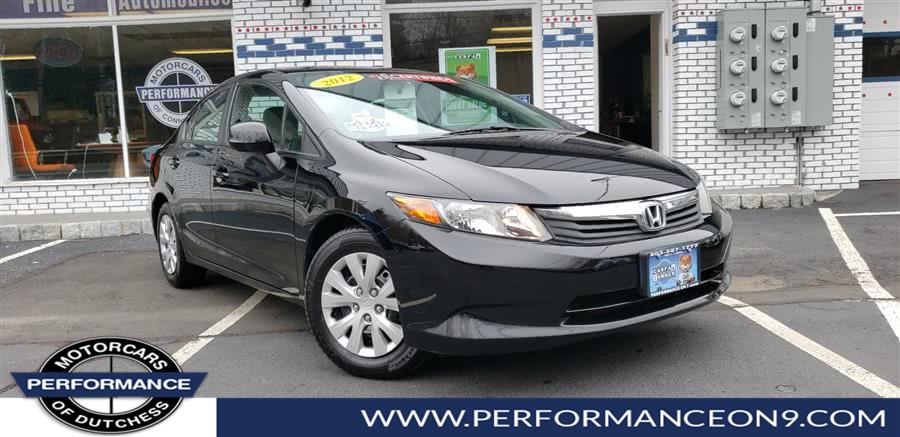 2012 Honda Civic Sdn 4dr Auto LX PZEV, available for sale in Wappingers Falls, New York | Performance Motor Cars. Wappingers Falls, New York