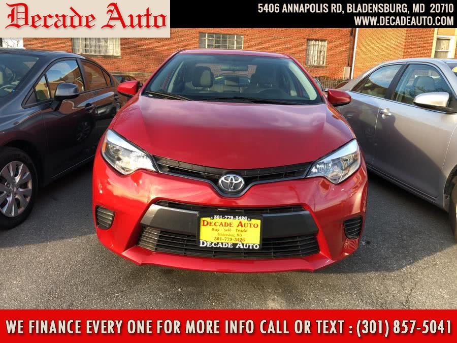 2016 Toyota Corolla 4dr Sdn CVT LE (Natl), available for sale in Bladensburg, Maryland | Decade Auto. Bladensburg, Maryland