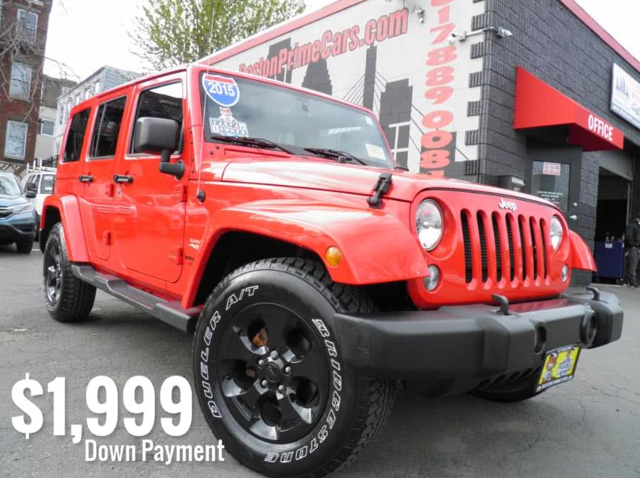 2015 Jeep Wrangler Unlimited 4WD SAHARA W LEATHER, available for sale in Chelsea, Massachusetts | Boston Prime Cars Inc. Chelsea, Massachusetts