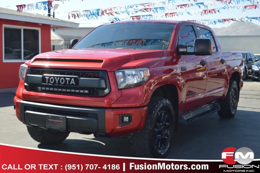 2017 Toyota Tundra 4WD TRD Pro CrewMax 5.5'' Bed 5.7L (Natl), available for sale in Moreno Valley, California | Fusion Motors Inc. Moreno Valley, California