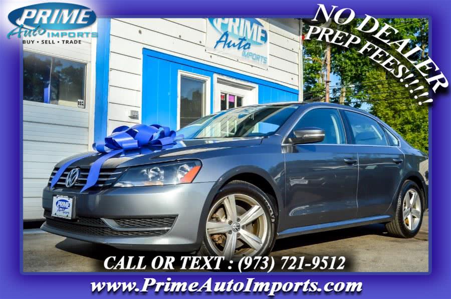 2013 Volkswagen Passat 4dr Sdn 2.5L Auto SE w/Sunroof PZEV, available for sale in Bloomingdale, New Jersey | Prime Auto Imports. Bloomingdale, New Jersey