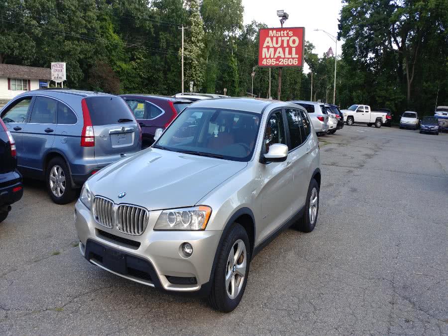 2012 BMW X3 AWD 4dr 28i, available for sale in Chicopee, Massachusetts | Matts Auto Mall LLC. Chicopee, Massachusetts