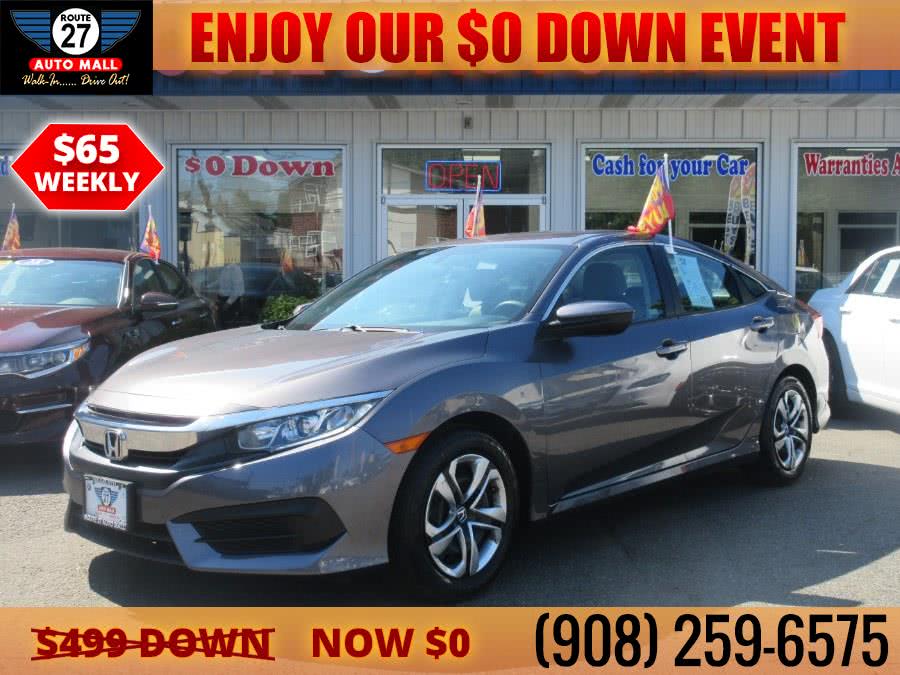 2018 Honda Civic Sedan LX CVT, available for sale in Linden, New Jersey | Route 27 Auto Mall. Linden, New Jersey