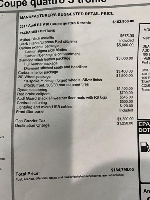 2017 Audi R8 Coupe V10 quattro AWD, available for sale in South Windsor, Connecticut | Mike And Tony Auto Sales, Inc. South Windsor, Connecticut 2017 Audi R8 Coupe V10 quattro AWD, available for sale in South Windsor, Connecticut | Mike And Tony Auto Sales, Inc. South Windsor, Connecticut