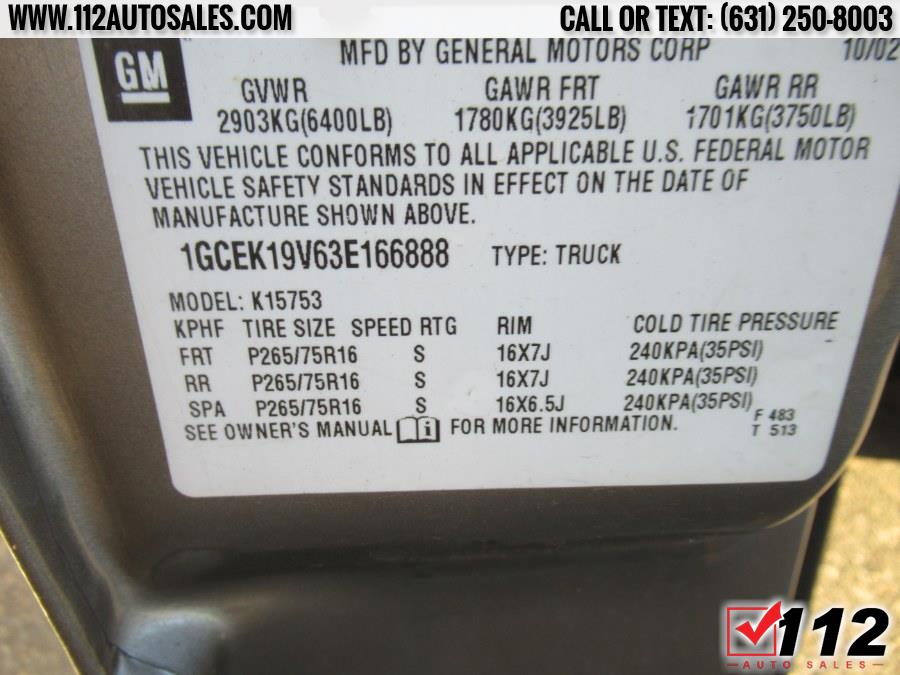 2003 Chevrolet Silverado 1500 Ext Cab 143.5" WB 4WD LS, available for sale in Patchogue, New York | 112 Auto Sales. Patchogue, New York 2003 Chevrolet Silverado 1500 Ext Cab 143.5" WB 4WD LS, available for sale in Patchogue, New York | 112 Auto Sales. Patchogue, New York