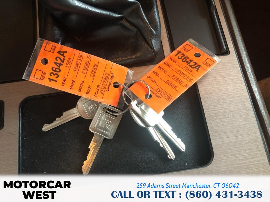 1984 Pontiac Fiero 2dr Coupe Sport 4-Spd, available for sale in Manchester, Connecticut | Motorcar West. Manchester, Connecticut 1984 Pontiac Fiero 2dr Coupe Sport 4-Spd, available for sale in Manchester, Connecticut | Motorcar West. Manchester, Connecticut