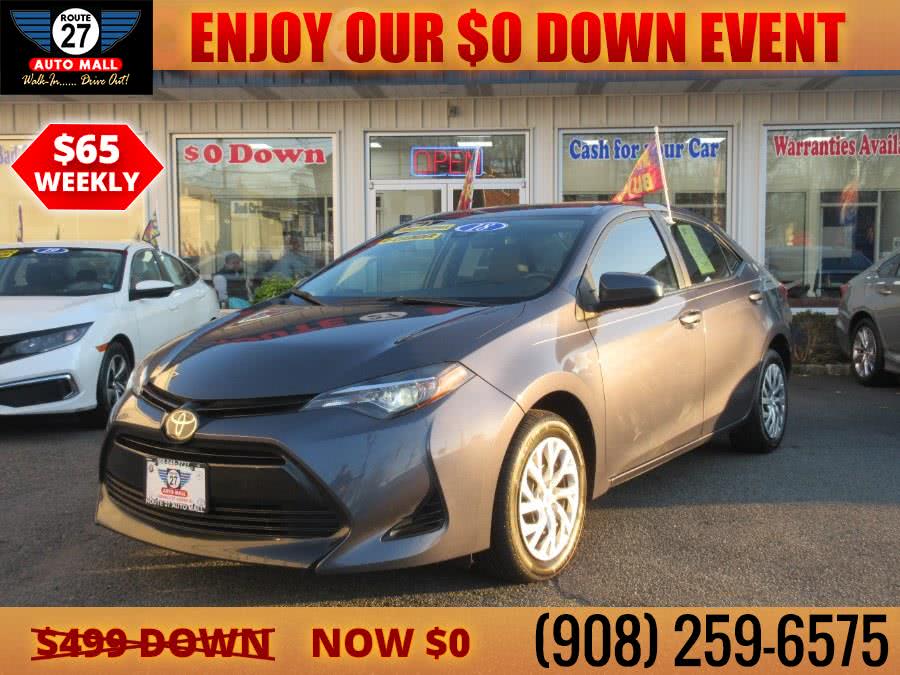 2018 Toyota Corolla LE CVT (Natl), available for sale in Linden, New Jersey | Route 27 Auto Mall. Linden, New Jersey
