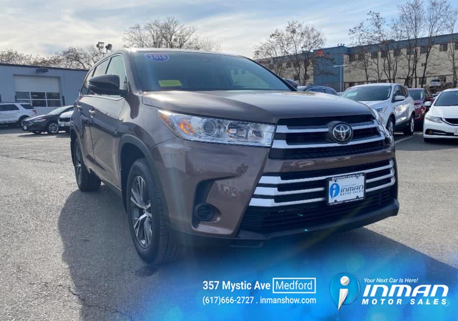 Used Toyota Highlander LE V6 AWD (Natl) 2018 | Inman Motors Sales. Medford, Massachusetts Used Toyota Highlander LE V6 AWD (Natl) 2018 | Inman Motors Sales. Medford, Massachusetts