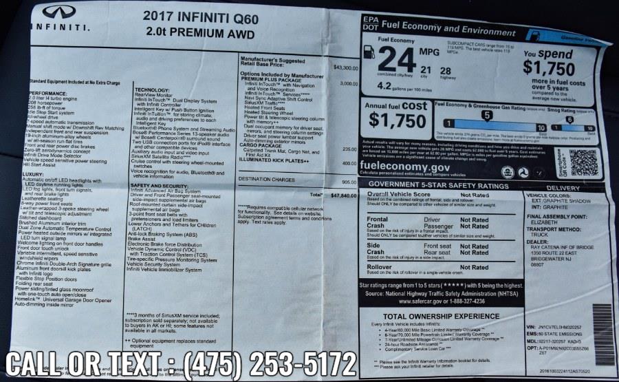 Used INFINITI Q60 2.0t Premium AWD 2017 | Highline Car Connection. Waterbury, Connecticut Used INFINITI Q60 2.0t Premium AWD 2017 | Highline Car Connection. Waterbury, Connecticut
