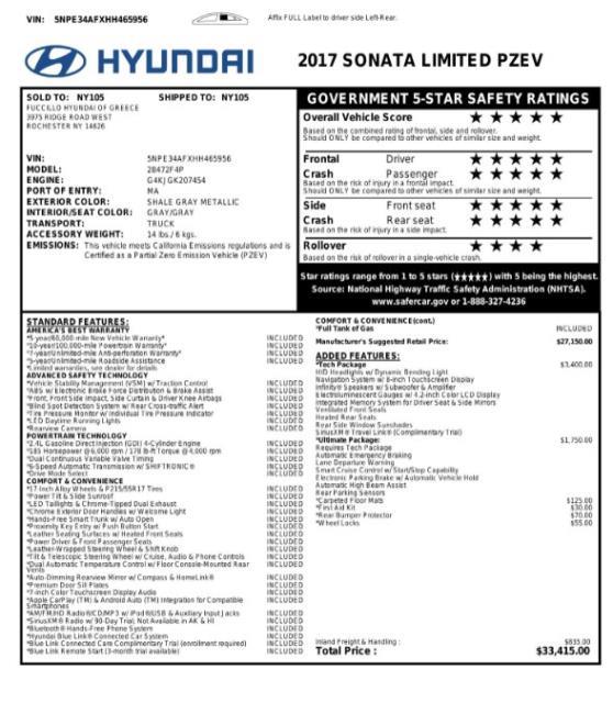 Used Hyundai Sonata Limited 2.4L 2017 | Northshore Motors. Syosset , New York Used Hyundai Sonata Limited 2.4L 2017 | Northshore Motors. Syosset , New York