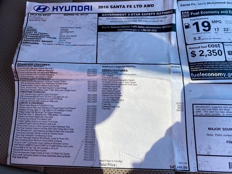 Used Hyundai Santa Fe AWD 4dr Limited 2016 | Union Street Auto Sales. West Springfield, Massachusetts Used Hyundai Santa Fe AWD 4dr Limited 2016 | Union Street Auto Sales. West Springfield, Massachusetts