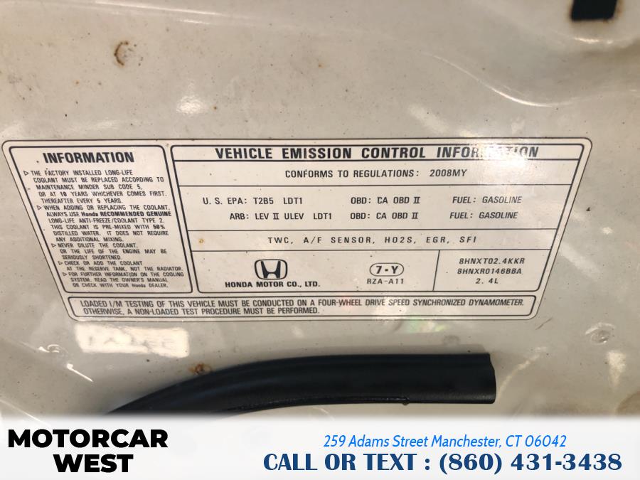 2008 Honda CR-V 4WD 5dr EX-L, available for sale in Manchester, Connecticut | Motorcar West. Manchester, Connecticut 2008 Honda CR-V 4WD 5dr EX-L, available for sale in Manchester, Connecticut | Motorcar West. Manchester, Connecticut