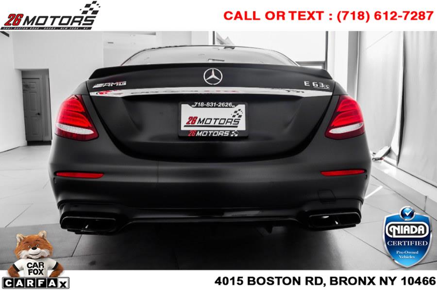 Used Mercedes-Benz E-Class AMG E 63 S 4MATIC Sedan 2018 | 26 Motors Corp. Bronx, New York Used Mercedes-Benz E-Class AMG E 63 S 4MATIC Sedan 2018 | 26 Motors Corp. Bronx, New York