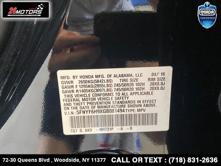 Used Honda Pilot AWD 4dr Touring w/RES & Navi 2016 | 26 Motors Queens. Woodside, New York Used Honda Pilot AWD 4dr Touring w/RES & Navi 2016 | 26 Motors Queens. Woodside, New York