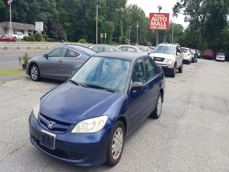 2004 Honda Civic 4dr Sdn LX Auto w/Side Airbags, available for sale in Chicopee, Massachusetts | Matts Auto Mall LLC. Chicopee, Massachusetts 2004 Honda Civic 4dr Sdn LX Auto w/Side Airbags, available for sale in Chicopee, Massachusetts | Matts Auto Mall LLC. Chicopee, Massachusetts