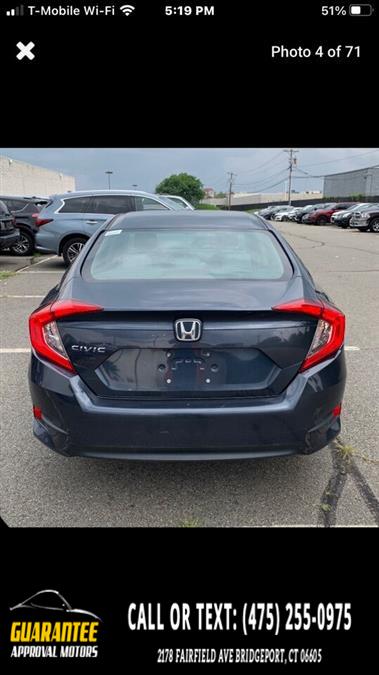 2016 Honda Civic LX 4dr Sedan CVT, available for sale in Bridgeport, Connecticut | Guarantee Approval Motors. Bridgeport, Connecticut 2016 Honda Civic LX 4dr Sedan CVT, available for sale in Bridgeport, Connecticut | Guarantee Approval Motors. Bridgeport, Connecticut