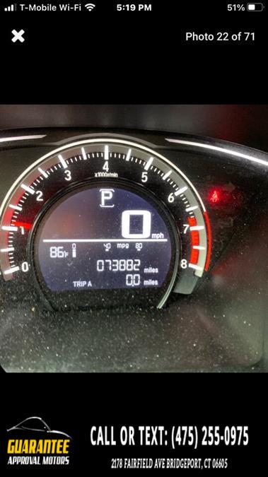 2016 Honda Civic LX 4dr Sedan CVT, available for sale in Bridgeport, Connecticut | Guarantee Approval Motors. Bridgeport, Connecticut 2016 Honda Civic LX 4dr Sedan CVT, available for sale in Bridgeport, Connecticut | Guarantee Approval Motors. Bridgeport, Connecticut