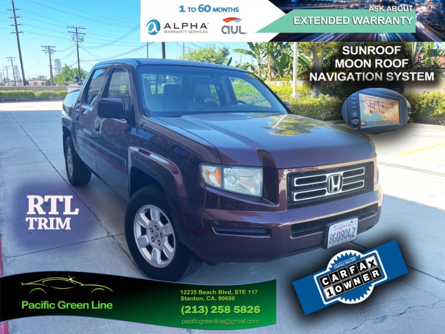 Used Honda Ridgeline 4WD Crew Cab RTL w/Leather & Navi 2007 | Pacific Green Line. Stanton, California Used Honda Ridgeline 4WD Crew Cab RTL w/Leather & Navi 2007 | Pacific Green Line. Stanton, California