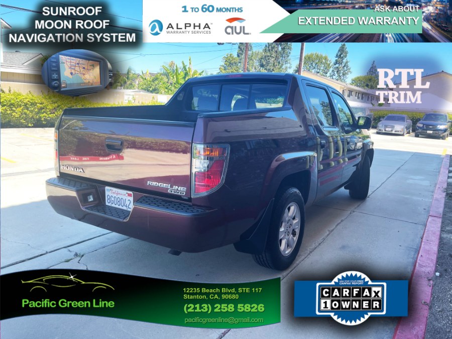 Used Honda Ridgeline 4WD Crew Cab RTL w/Leather & Navi 2007 | Pacific Green Line. Stanton, California Used Honda Ridgeline 4WD Crew Cab RTL w/Leather & Navi 2007 | Pacific Green Line. Stanton, California
